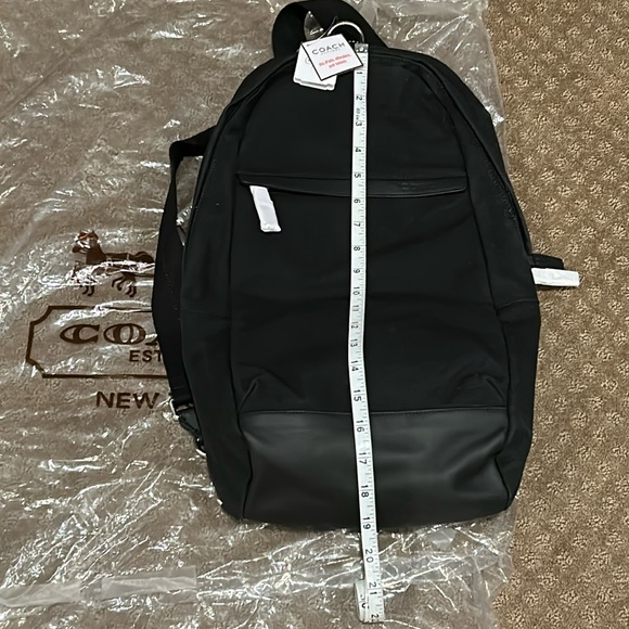 NWT Coach “CCV Utility Pack” Back Pack Black Genuine Leather & Canvas 19X12 - Picture 3 of 15
